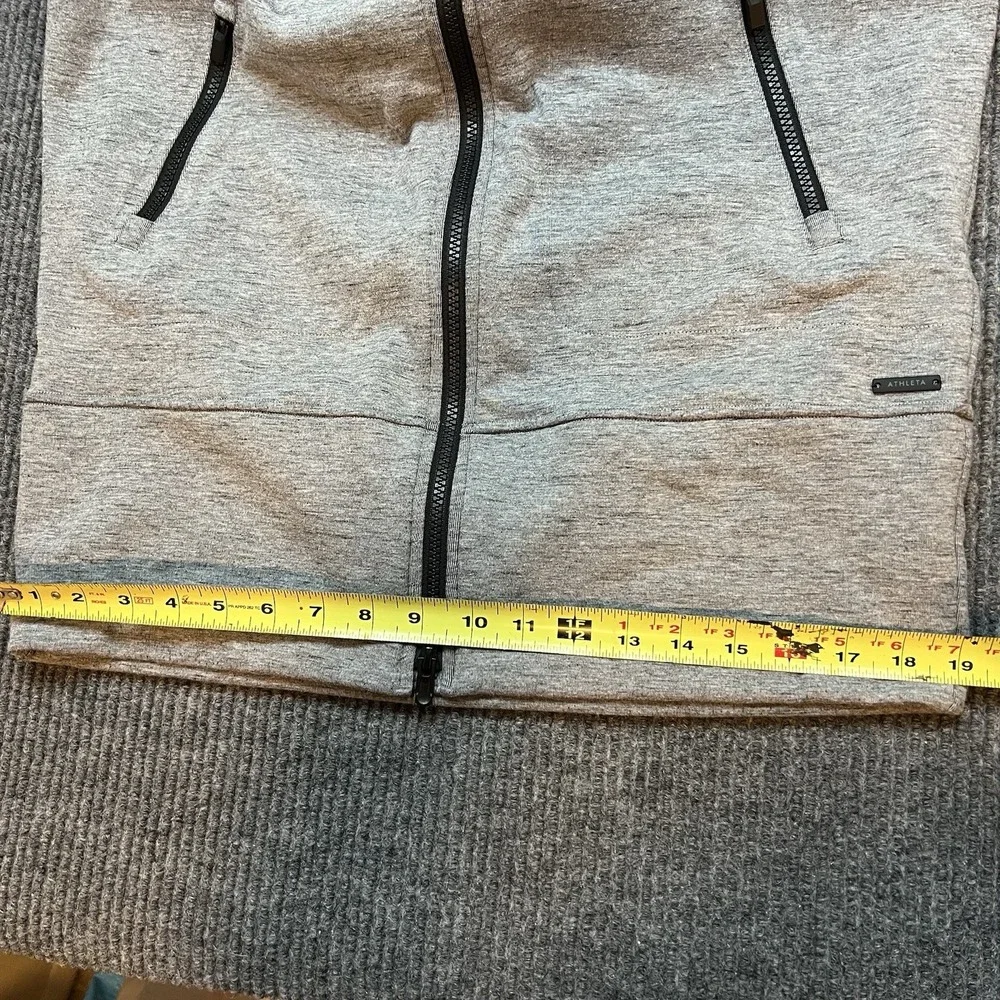 Athleta Jacket Womens Small CYA Stronger Hoodie Full Zip Long Line Grey Stretch - Picture 7 of 12